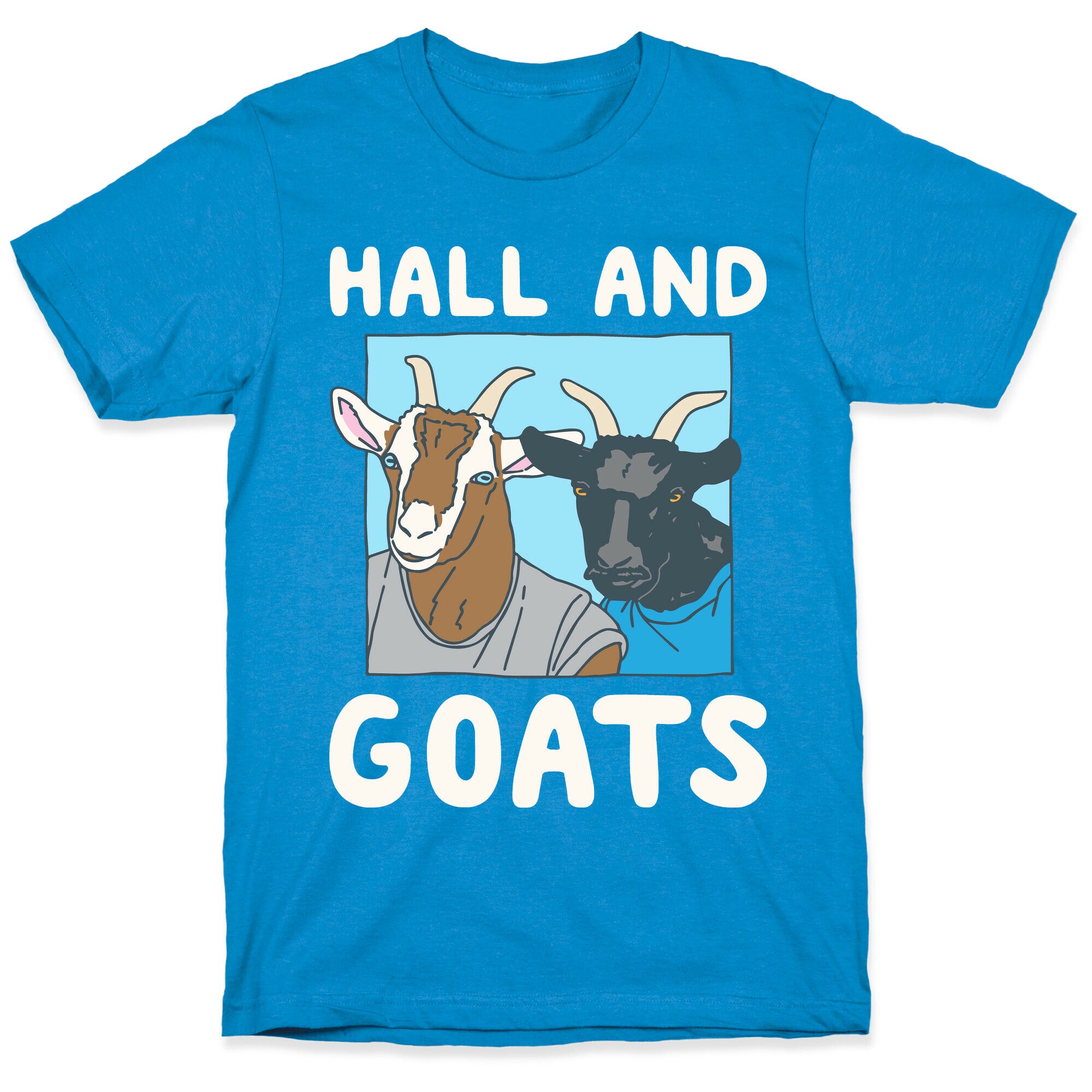 Hall And Goats Parody White Print T-Shirt